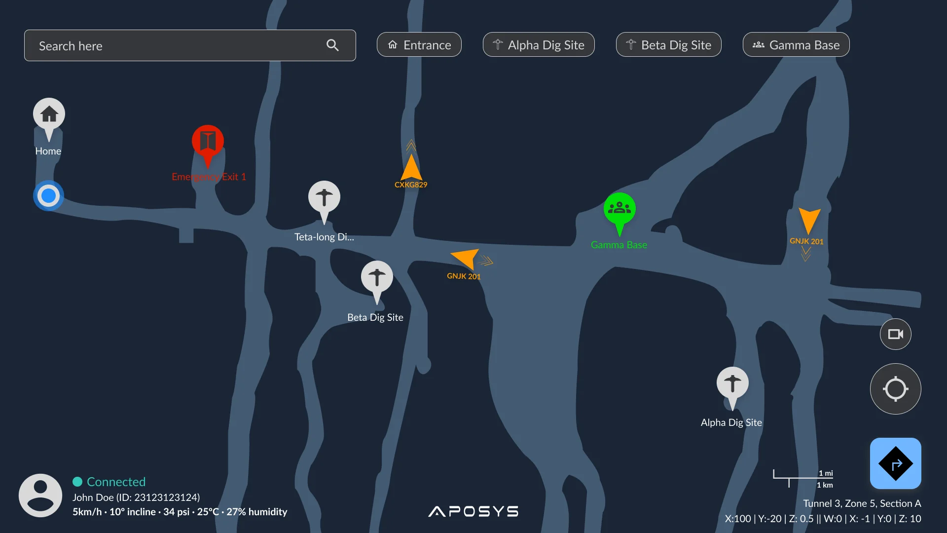 DeepNav underground positioning dashboard