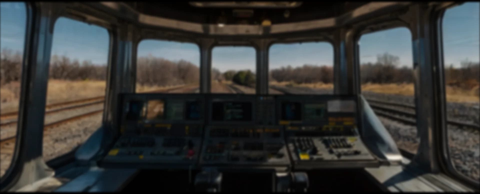 Locomotive cab view