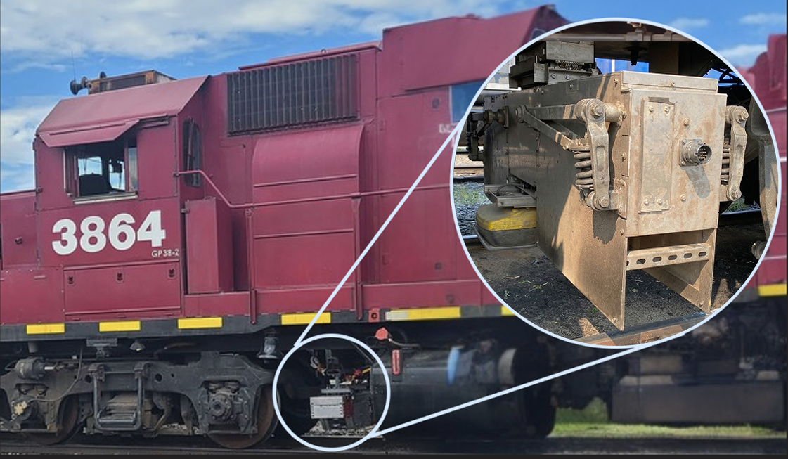 Apollo Sense mounted on in-service railway vehicle